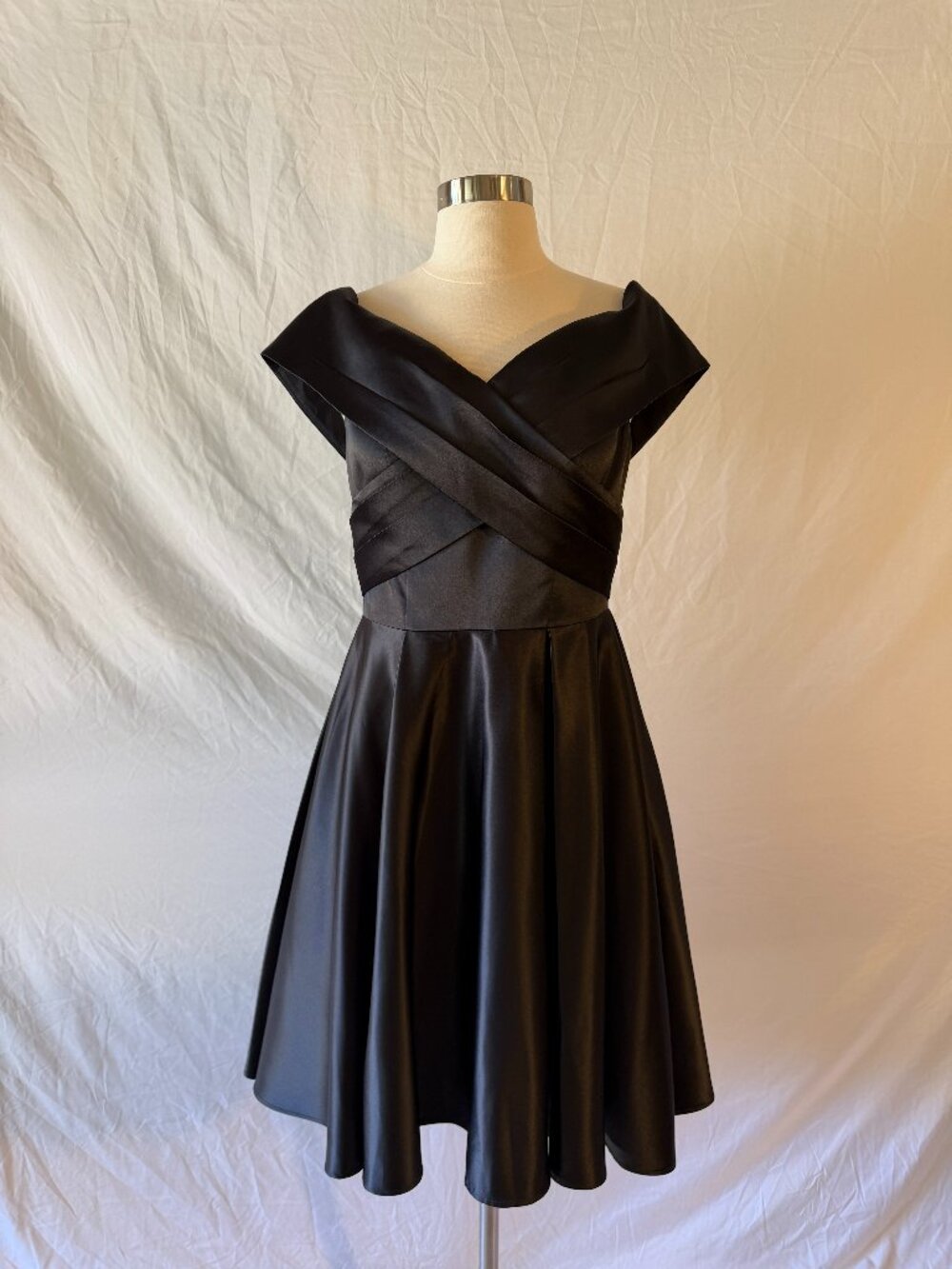 JJ's House Short Black Satin Formal Dress NWT